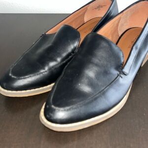 Indigo Black Leather Men's Loafers